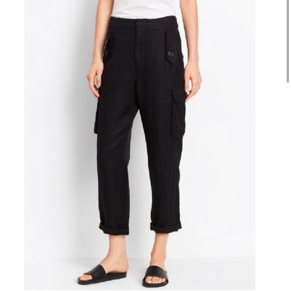 Vince Utility Cargo Linen Cotton Drawstring Pants size L